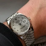 ساعت رولکس دیت جاست مردانه تمام نقره ای - Image 7