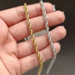 دستبند استیل طرح طنابی